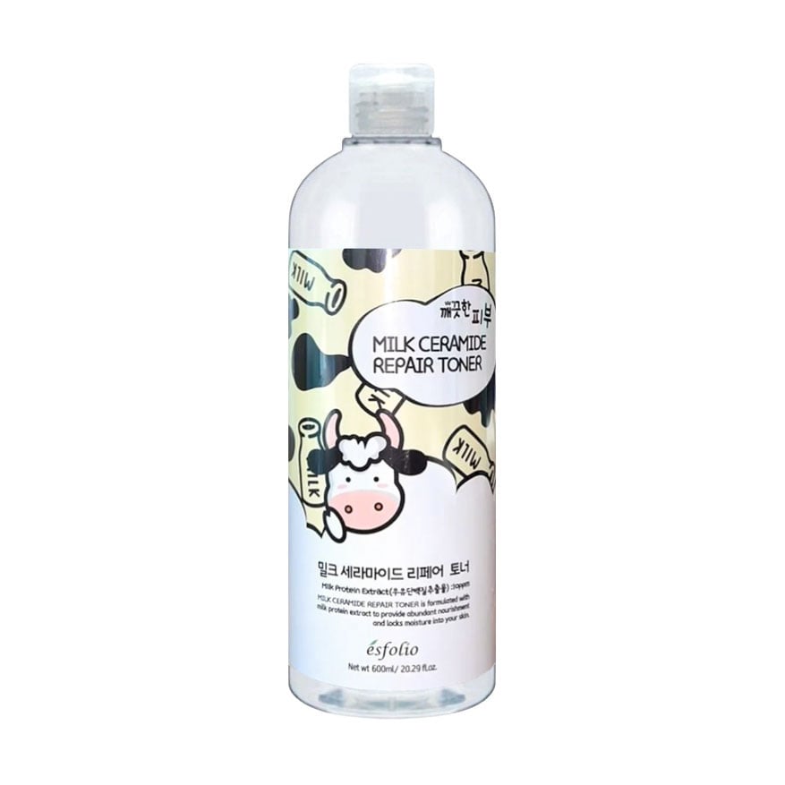Уцінка! Тонер для обличчя Esfolio Pure Skin Milk Ceramide Repair Toner з молочними протеїнами, 600 мл